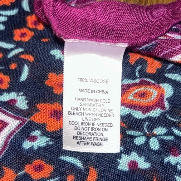 BREEZY LANE One size Kimono in paisley print in purple, blue and orange shades - Picture 6 of 9